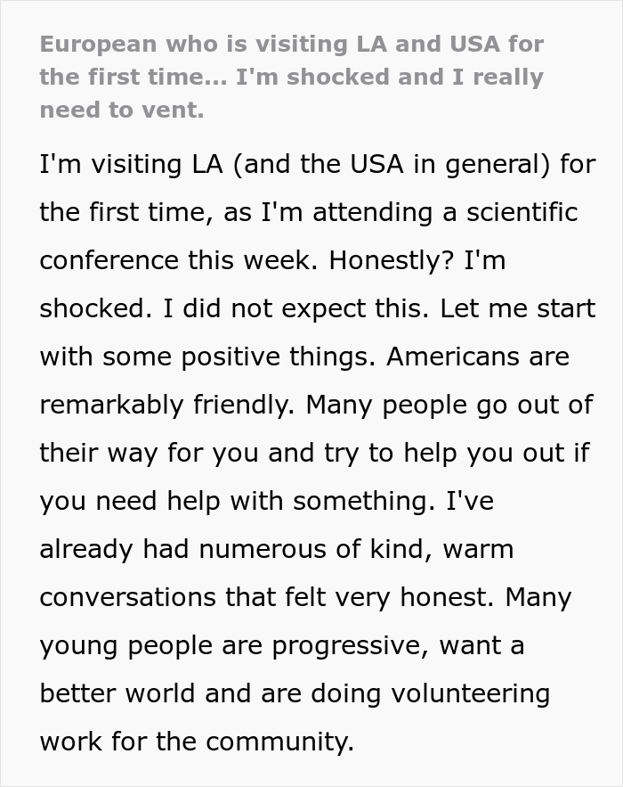 European Visits The USA For The First Time And Is Shocked And Disappointed By The Experience - 2