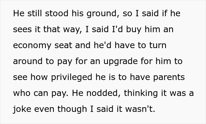 Teen Says Parents Shouldn't Have Bought Nanny A First-Class Ticket, Regrets It After They Put Him In Economy For Being So Elitist