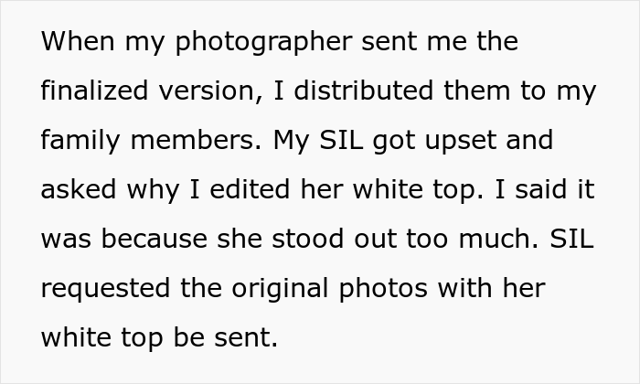 Bride Changes The Color Of Sister-In-Law&rsquo;s Top In Her Wedding Photos, Won't Send Her The Original Pics Unless She Pays For Them