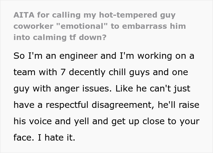 This Engineer Grew Tired Of Her Male Coworker&rsquo;s Domineering Behavior, She Started Calling Him &lsquo;Emotional&rsquo; Around The Office