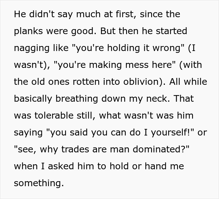 "I Just Lost It": Woodworker Of 8 Years Takes It Out On Sexist Client After He Questioned Her Professionalism "I Just Lost It": Woodworker Of 8 Years Takes It Out On Sexist Client After He Questioned Her Professionalism