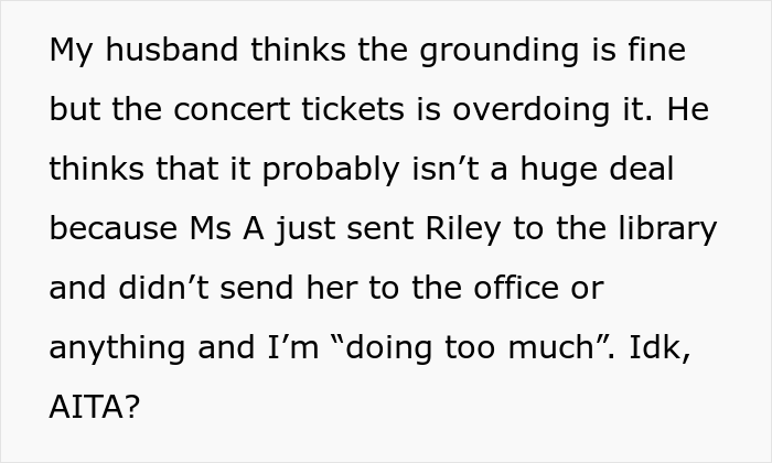Mom Can&rsquo;t Understand Why Her Daughter Would Call Her Teacher&rsquo;s Son &ldquo;Anorexic And Skeleton-Like&rdquo;, Won&rsquo;t Buy Her Concert Tickets