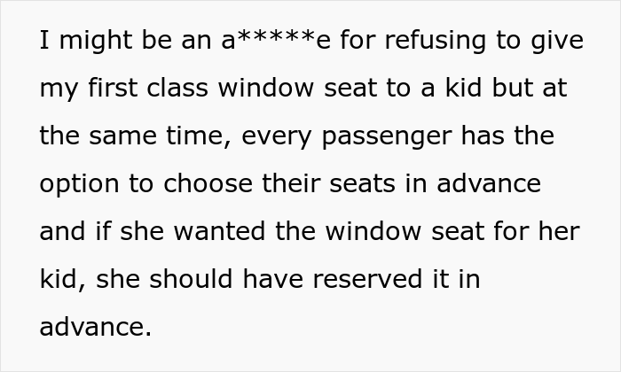 Passenger Refuses To Trade Seats With A Kid And Their Mom Is Furious, Wonders If They Were Really A Jerk