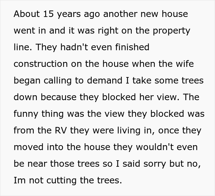 Woman Gets &ldquo;Nuclear Revenge&rdquo; On Neighbor Who Flooded Their Lot And Cut Down 23 Of Their Trees