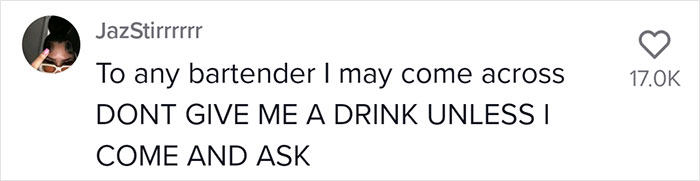 Bartender Gets Appreciated Online For Swapping Tequila With Water When She Suspects Danger Around Women Bartender Gets Appreciated Online For Swapping Tequila With Water When She Suspects Danger Around Women