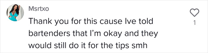 Bartender Gets Appreciated Online For Swapping Tequila With Water When She Suspects Danger Around Women Bartender Gets Appreciated Online For Swapping Tequila With Water When She Suspects Danger Around Women