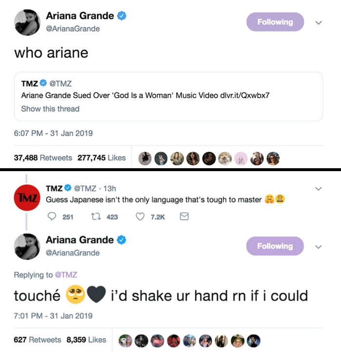 Ariana Grande's Response To TMZ Dragging Her Japanese BBQ Tattoo