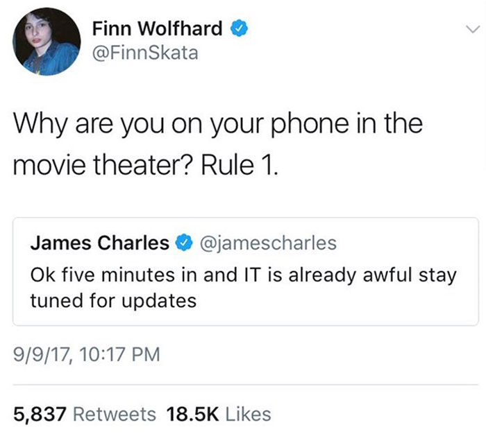Finn Wolfhard Roasted James Charles