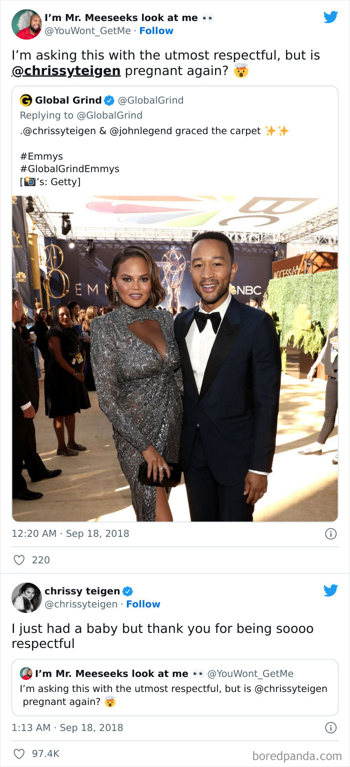 This Twitter User Asked If She's Pregnant Only 4 Months After Welcoming Son