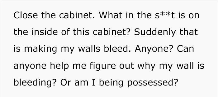 Woman Records Her Efforts To Find Out What Is The Cause Of Her Bathroom Cabinet &ldquo;Bleeding&rdquo;, Asks The Internet For Help