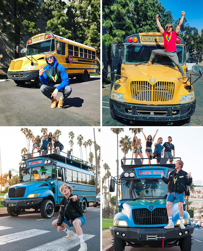 Logan Paul From The School Bus Made It To "The Cool Bus"