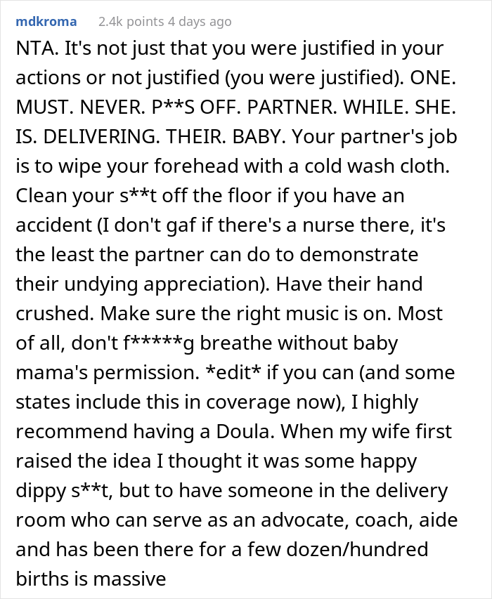 "Am I The Jerk For Kicking My Husband Out Of The Delivery Room?"