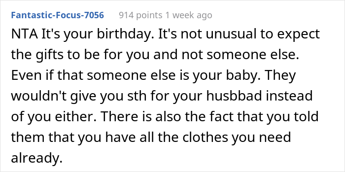 "People Have Told Me I Was Ungrateful And Selfish": New Mom Upset She Got Baby Stuff On Her Birthday, Wonders If She's A Jerk "People Have Told Me I Was Ungrateful And Selfish": New Mom Upset She Got Baby Stuff On Her Birthday, Wonders If She's A Jerk