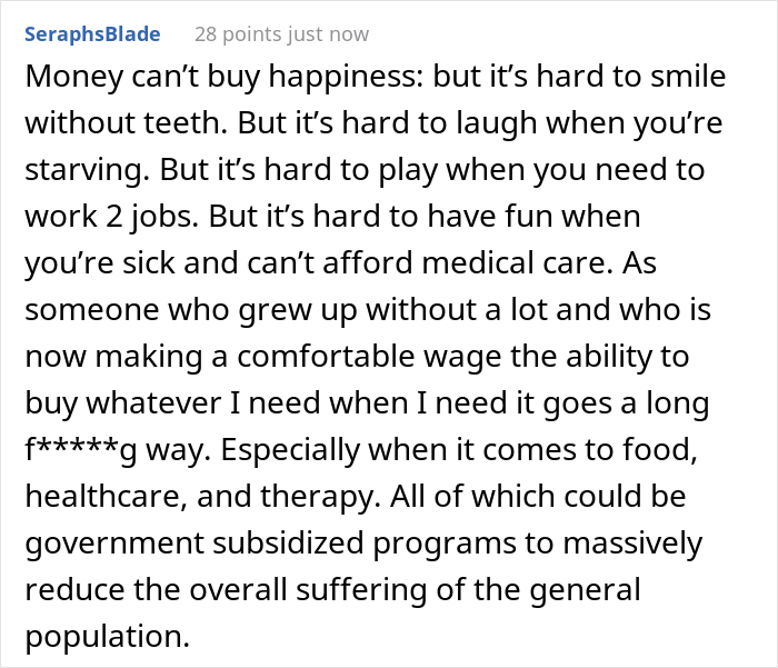 People Online Express If They Really Think Money Could Buy Happiness After Someone Points Out That It Would At Least Solve 99% Of Their Problems