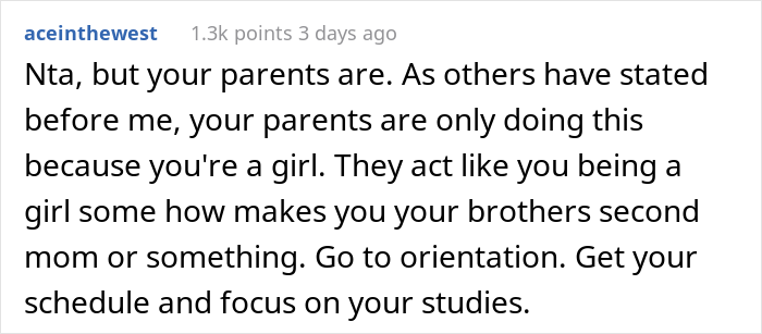 Woman Has Packed Uni Schedule But Her Parents Still Expect Her To Take Care Of Her Little Brother, Drama Ensues When She Refuses Woman Has Packed Uni Schedule But Her Parents Still Expect Her To Take Care Of Her Little Brother, Drama Ensues When She Refuses