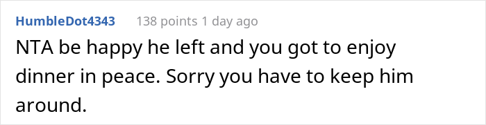 “I Said That He Could Starve”: Sexist Father-In-Law Left Family Gathering After Woman Refused To Serve Him Dinner “I Said That He Could Starve”: Sexist Father-In-Law Left Family Gathering After Woman Refused To Serve Him Dinner