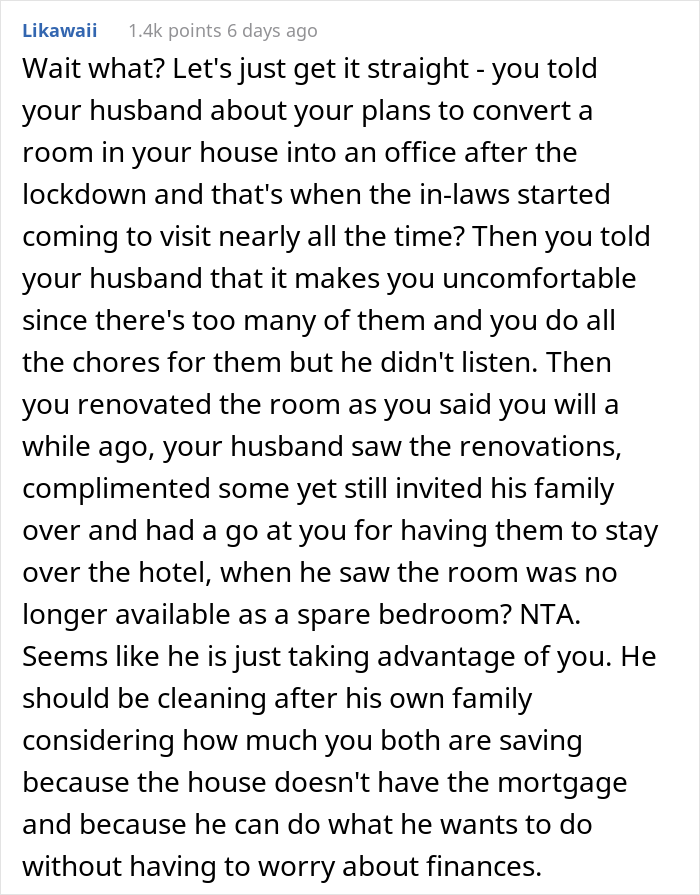 Tired Of Having To Host Husband’s Family All The Time, Woman Converts Guest Bedroom Into Her Office, Relationship Drama Ensues Tired Of Having To Host Husband’s Family All The Time, Woman Converts Guest Bedroom Into Her Office, Relationship Drama Ensues
