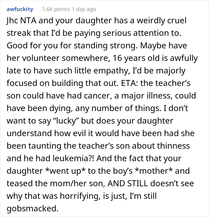 Mom Can&rsquo;t Understand Why Her Daughter Would Call Her Teacher&rsquo;s Son &ldquo;Anorexic And Skeleton-Like&rdquo;, Won&rsquo;t Buy Her Concert Tickets