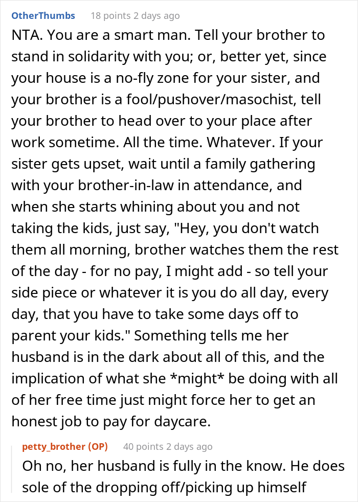 Woman Upset As Her Younger Brother Flatly Declares He&rsquo;s Not A Nanny For Her 3 Kids, Calls Him A Jerk