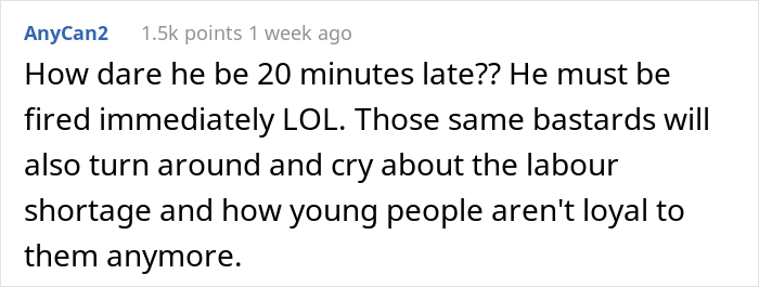 Longtime Worker Gets Fired For Being Late For The First Time Ever, So His Colleagues Let The Boss Know They're Not Disposable - 17