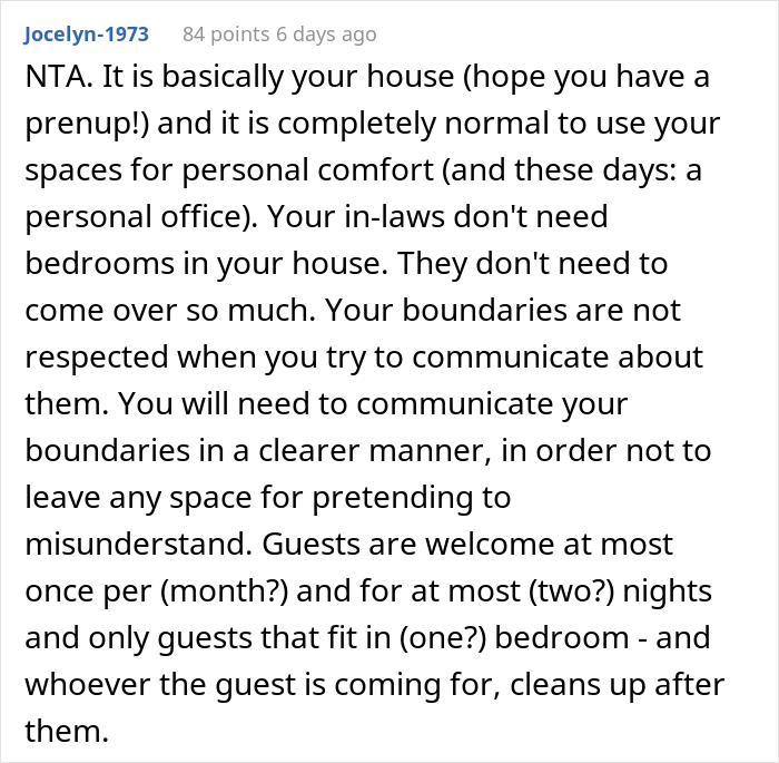 Tired Of Having To Host Husband’s Family All The Time, Woman Converts Guest Bedroom Into Her Office, Relationship Drama Ensues Tired Of Having To Host Husband’s Family All The Time, Woman Converts Guest Bedroom Into Her Office, Relationship Drama Ensues
