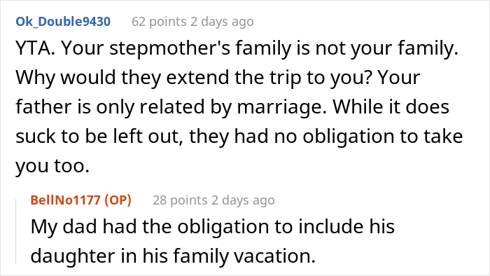 16 Y.O. Daughter Disappointed With Her Father As He Did Not Invite Her On His New Family's Paris Vacation, Gets Called A Jerk