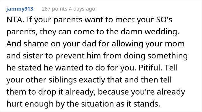 Bride-To-Be Asks If She's Wrong To Be Angry With Parents For Going On Vacation Instead Of Attending Her Wedding - 23
