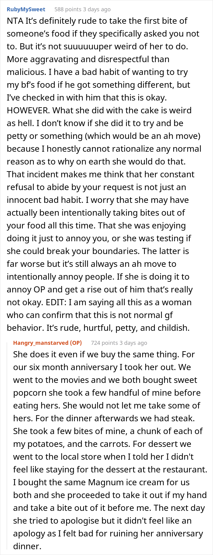 Boyfriend Wonders If He Was A Jerk For Telling His GF To Pack Her Bags, After She Repeatedly Ignored His Food Boundaries Boyfriend Wonders If He Was A Jerk For Telling His GF To Pack Her Bags, After She Repeatedly Ignored His Food Boundaries
