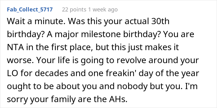 "People Have Told Me I Was Ungrateful And Selfish": New Mom Upset She Got Baby Stuff On Her Birthday, Wonders If She's A Jerk "People Have Told Me I Was Ungrateful And Selfish": New Mom Upset She Got Baby Stuff On Her Birthday, Wonders If She's A Jerk