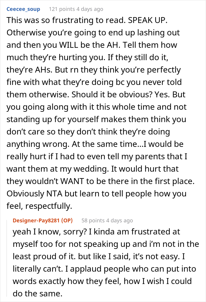 Bride-To-Be Asks If She's Wrong To Be Angry With Parents For Going On Vacation Instead Of Attending Her Wedding - 12