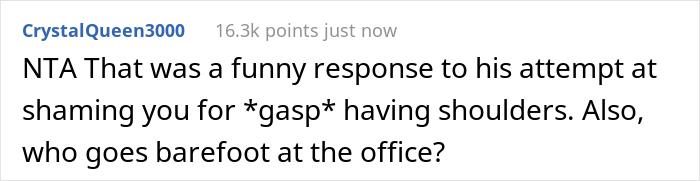 Woman Gets Called Out By Coworker For Wearing "Barely Any Clothes", Claps Back At Him, Wonders If She Crossed The Line