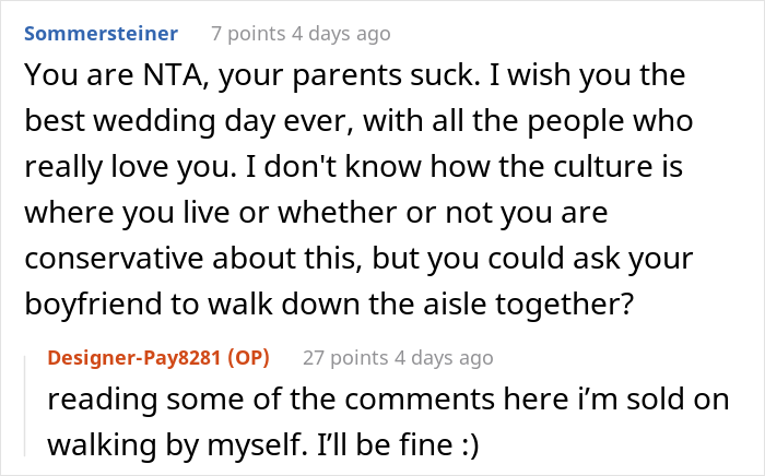 Bride-To-Be Asks If She's Wrong To Be Angry With Parents For Going On Vacation Instead Of Attending Her Wedding - 17