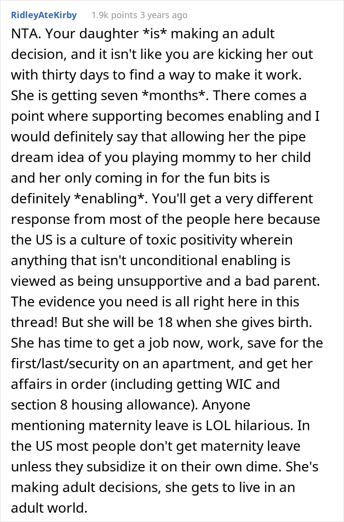 "I Just Will Not Raise This Baby": Woman Asks If She's A Jerk For Kicking Out Her Unemployed Pregnant Teen Daughter