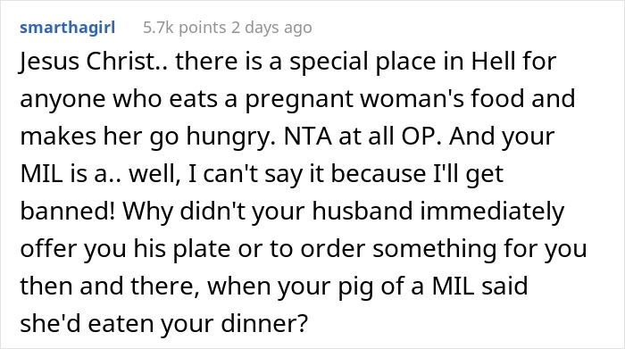 "My Bad For Not Cooking Enough": Pregnant Woman Left Hungry And Mad After Her MIL Ate Her Portion Of The Dinner