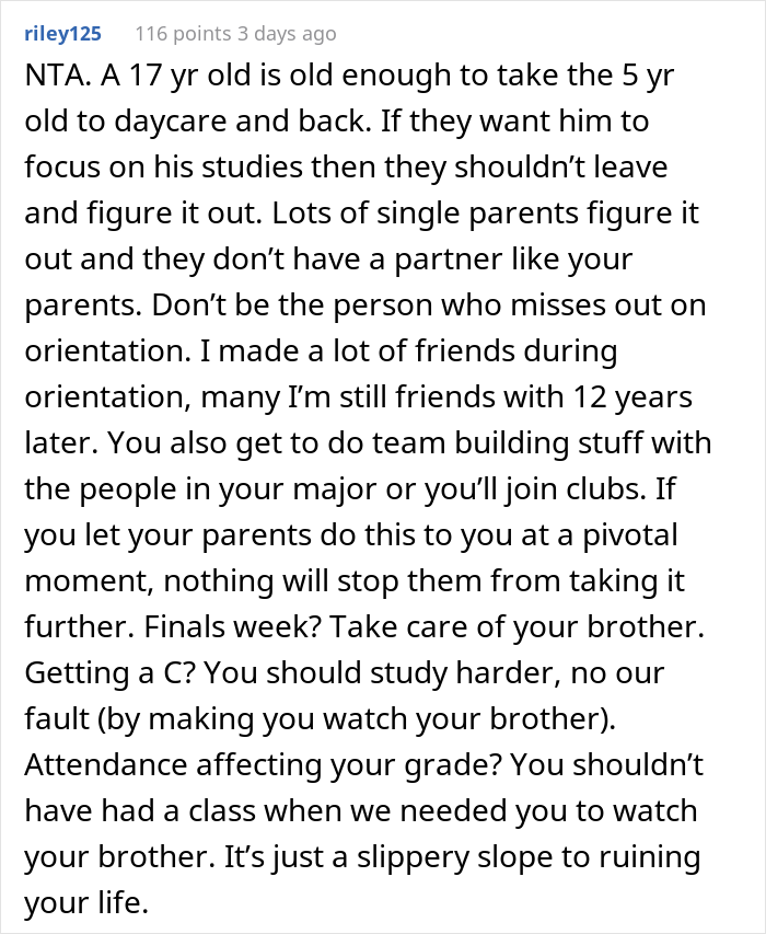 Woman Has Packed Uni Schedule But Her Parents Still Expect Her To Take Care Of Her Little Brother, Drama Ensues When She Refuses Woman Has Packed Uni Schedule But Her Parents Still Expect Her To Take Care Of Her Little Brother, Drama Ensues When She Refuses