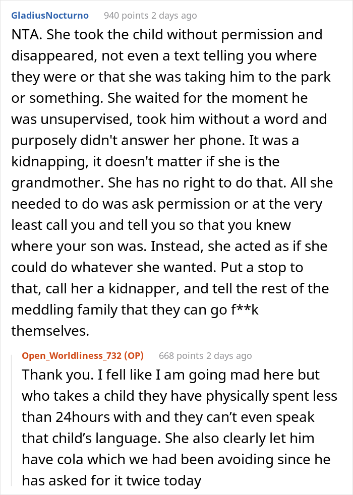 Woman Asks The Internet Whether She Was Wrong To Tell Her Mother She Can’t See Her Son Anymore After She Kidnapped Him - 25