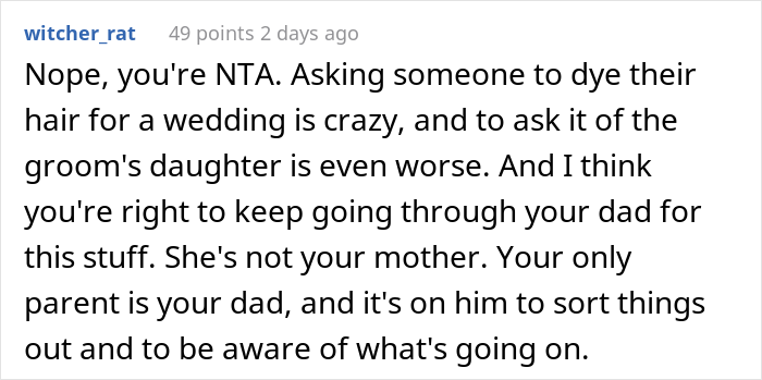 Woman Upset Her Fiancé's Daughter Refuses To Dye Her Hair So People Will Stop Telling Her How Much She Looks Like Her Mom Woman Upset Her Fiancé's Daughter Refuses To Dye Her Hair So People Will Stop Telling Her How Much She Looks Like Her Mom