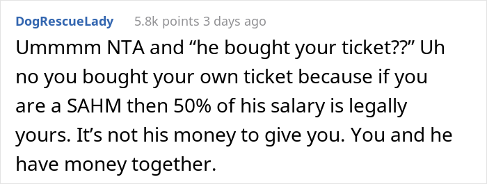 Husband Books 1st Class Tickets For Himself And His Friend For A Trip While Wife Only Gets Economy, Drama Ensues When Wife Decides Not To Go - 15