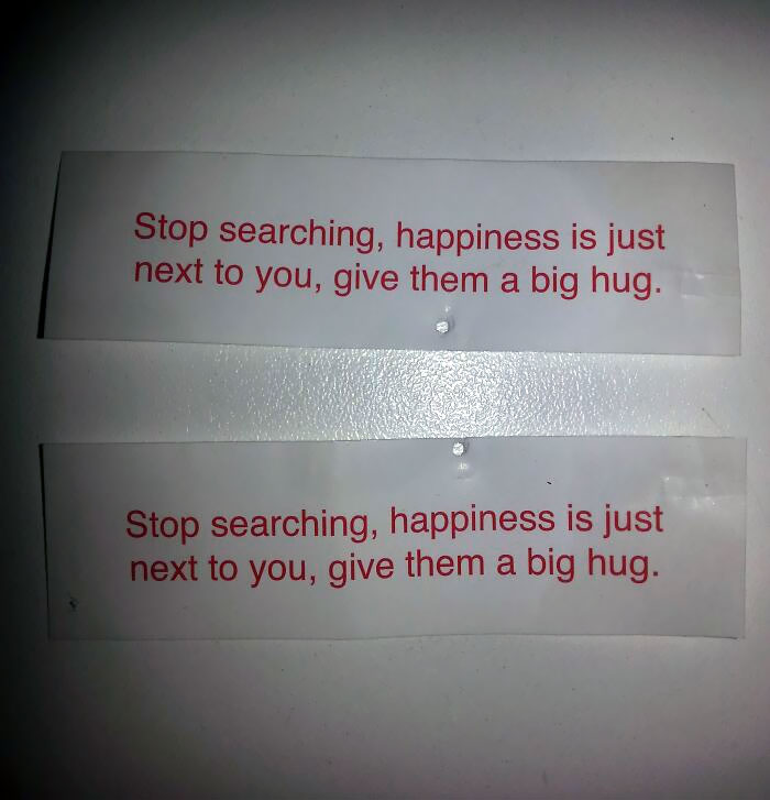 My Boyfriend And I Were Sitting Next To Each Other At A Family Dinner And Got The Same Fortune