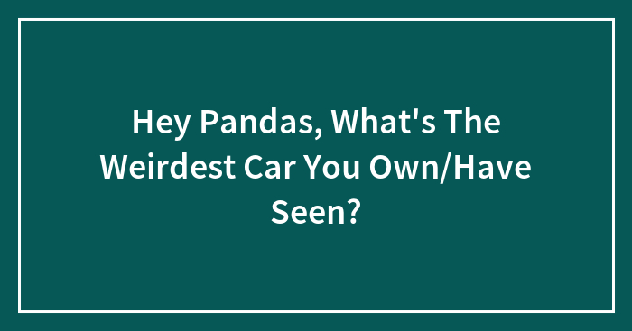 Hey Pandas, What’s The Weirdest Car You Own/Have Seen? (Closed)