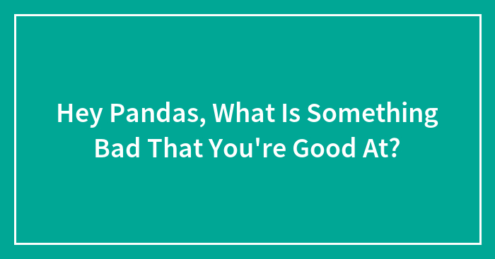 Hey Pandas, What Is Something Bad That You’re Good At?