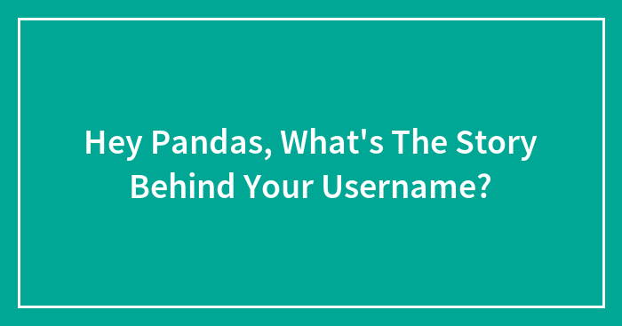 Hey Pandas, What’s The Story Behind Your Username? (Closed)