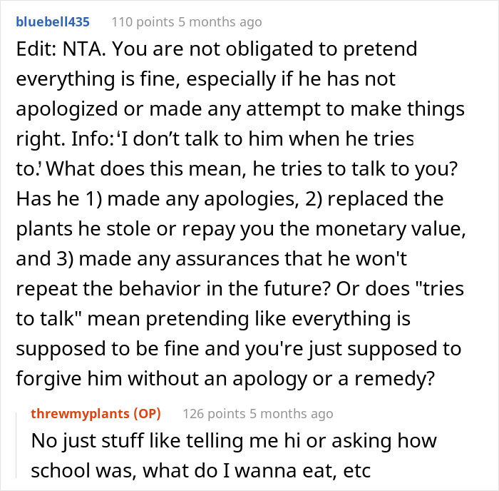 &ldquo;It Made Me Wanna Cry&rdquo;: 16 Y.O. Continues To Not Talk To His Dad Even On His Birthday After He Threw Out All Of His Son&rsquo;s Plants