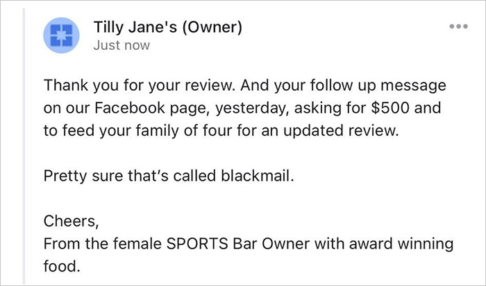 Entitled Amateur Influencer Attempts To Extort $500 And A Meal From A Sports Bar, It Doesn&rsquo;t Go Well And She Gets Called Out