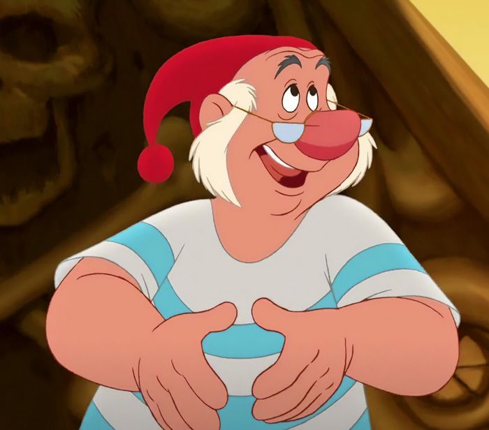 Mr. Smee wearing glasses 