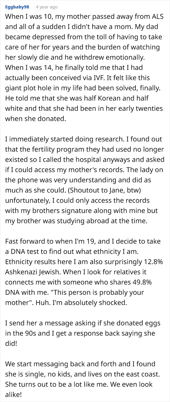 I Found My Egg Donor After Searching For Years And Met Her Accidentally On 23&me!