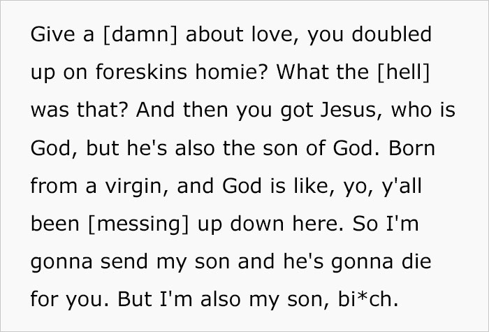 Man Jokingly Analyzes Bible Stories As Non-Religious Literature And Finds It “Just Objectively Hilarious” Man Jokingly Analyzes Bible Stories As Non-Religious Literature And Finds It “Just Objectively Hilarious”