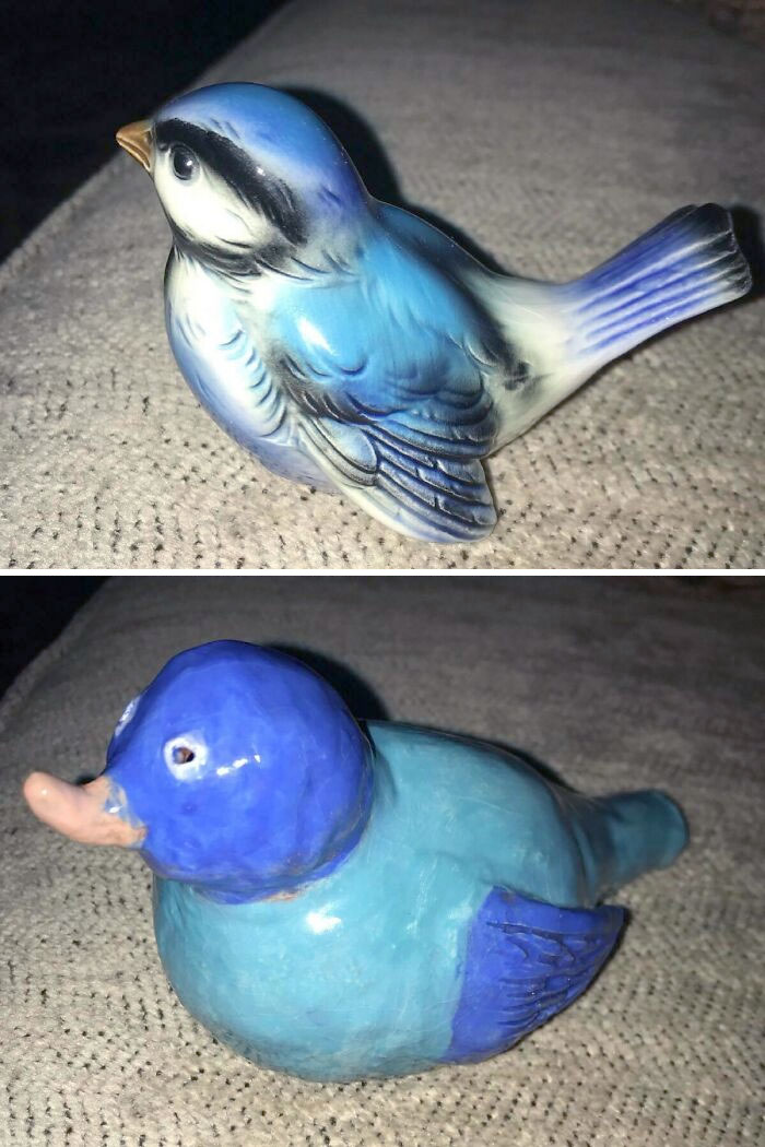 The Top Is Pottery That My Mom Got In Germany, The Bottom Is My Attempt To Make It In My Ceramics Class 