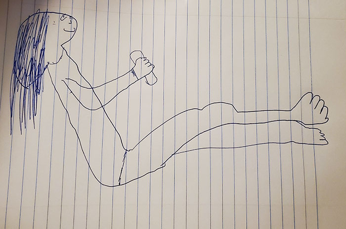 My Husband Said: "Stay Still. I'm Going Try To Draw You." Then He Showed Me This. I Laughed So Hard I Almost Threw Up. Look At The Feet