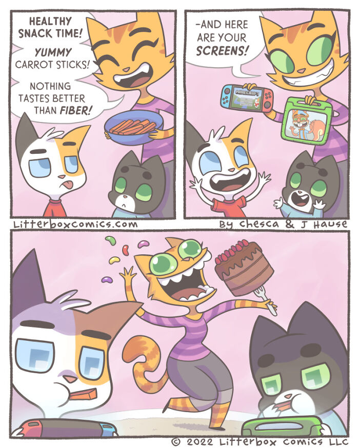 I Draw My Family As Cats In These 30+ Mom Comics